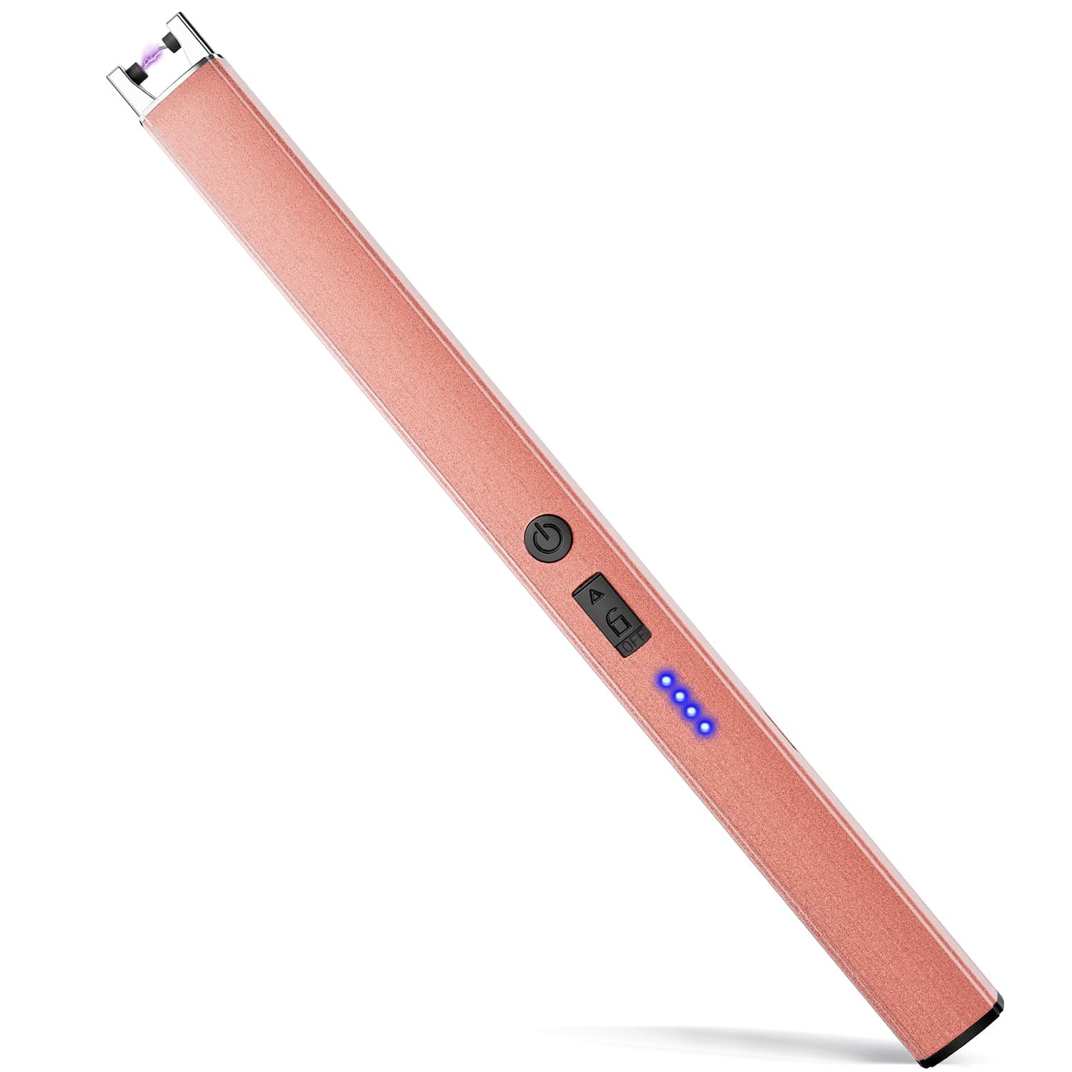 Photo 1 of VEHHE Rechargeable Lighter, Windproof Flameless Extended Electric Candle Lighter with Anti-False-Touch Lock for Birthday BBQ Camping-Rose Gold