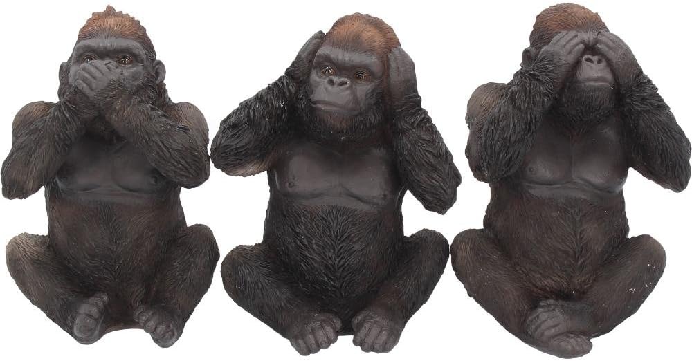 Nemesis Now H3523J7 Three Wise Gorillas Figurine 13.5cm Black, 13cm