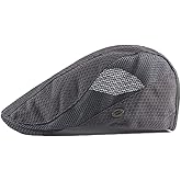 FASHIXD Mens Mesh Flat Caps Light Summer Beret Hat Breathable Newsboy Ivy Cap Cabbie Adjustable