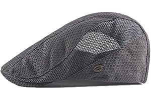 FASHIXD Mens Mesh Flat Caps Light Summer Beret Hat Breathable Newsboy Ivy Cap Cabbie Adjustable