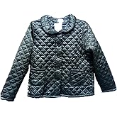 Casual Nights Quilted Bed Jackets for Women, Satin-Look Button Front Sleep Jacket Top with Pockets