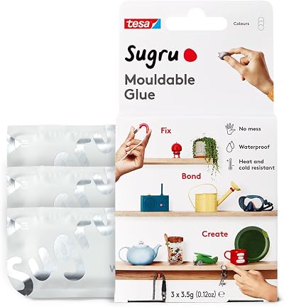 tesa Sugru Moldable Glue White 3 Piece - Multi-Purpose Repairing & Craft