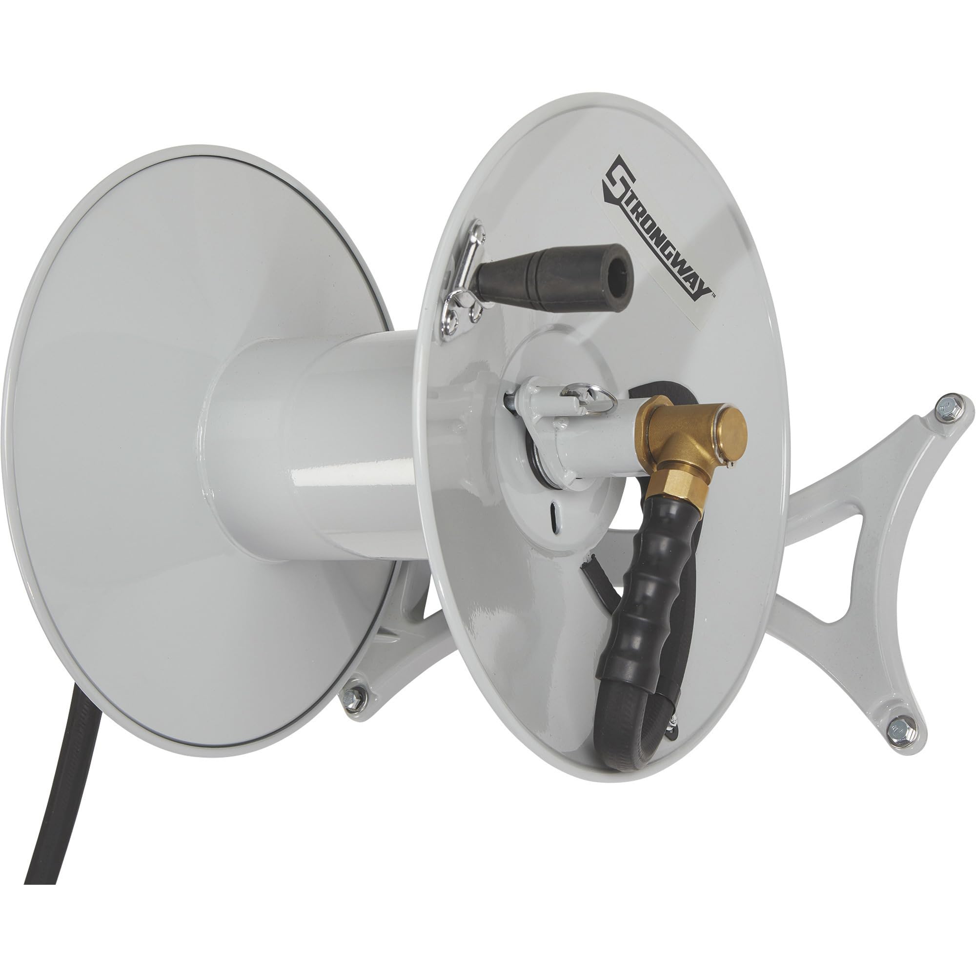 Strongway Wall-Mount Hose Reel | Holds 150 ft. of 5/8" Hose, 150 PSI, Brass Fittings & Mounting Hardware