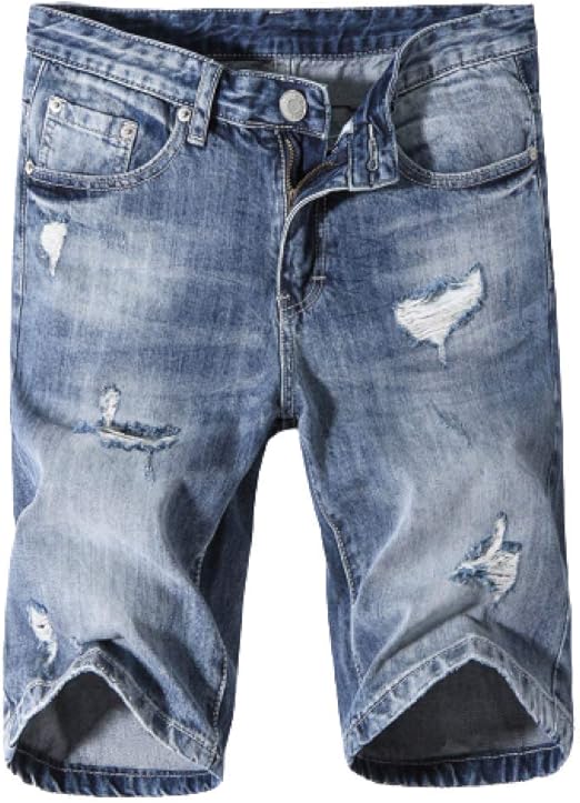 brandless Men's Jeans Shorts Hole Summer Fashion Solid Color Plus Size