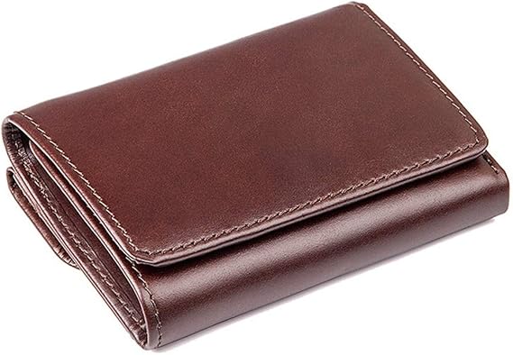 Wennew Cartera Antideslizante de Cuero para Hombres, Pantalla RFID