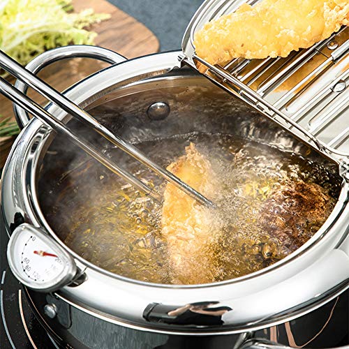 Deep Fryer Pot, Japanese Style Tempura Fryer Pot, Mini Deep Fry Pan