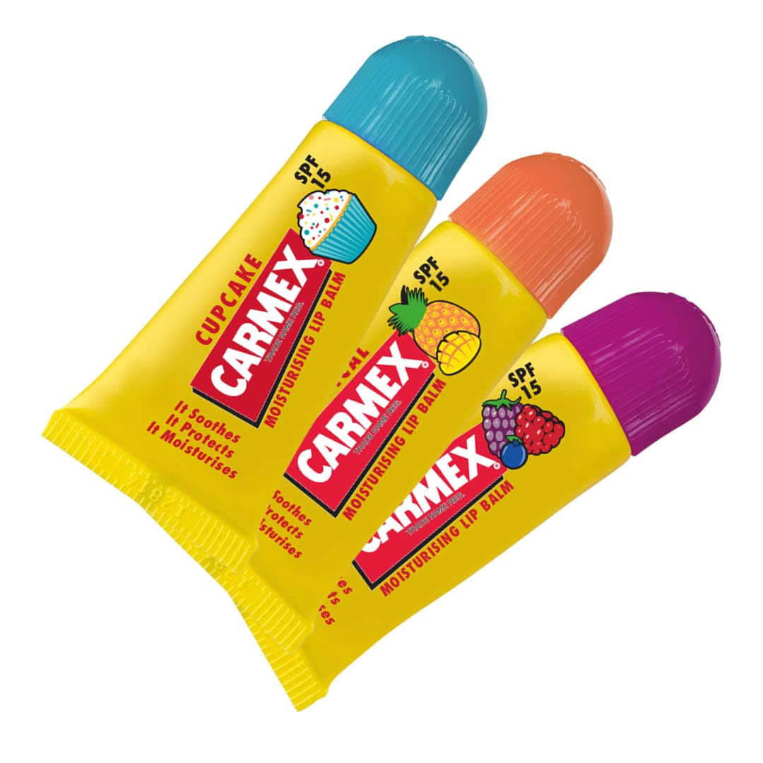 Carmex Minis Scented Lip Balms (Pack of 3 x 5 g each) – Soft, Protected Lips with SPF 15