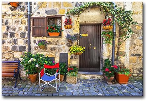 Modern Canvas Painting Wall Art The Picture For Home Decoration Charming Streets Of Medieval Villages Of Italy Bolsena Country Streetscape Print On Canvas Giclee Artwork For Wall Decor