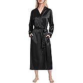 Latuza Women's Petite Silky Satin Robes Petite Length Kimono Bathrobe