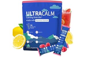 HOGKT UltraCalm Calm Drink Packets, Sugar Free Raspberry Lemonade, Stress Relief & Focus Support with Magnesium, Non-GMO Vege