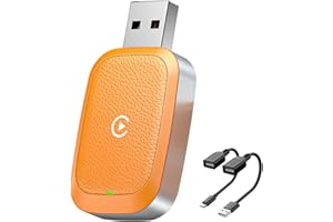 NIGRITY Wireless CarPlay Adapter for iPhone,Easy to Upgrade Wired CarPlay to Wireless,Stable Control & No Delay,Plug and Play Mini Carplay Adapter (Orange)