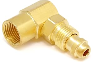LISNHLIN AW-407, CGA 032 Nut/NIP - 032 Body 90 Deg Elbow Argon Inert Gas Adaptor Compatible with Everlast TIG MIG Welder