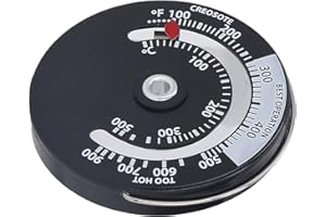 Magnetic Stove Thermometer, Aluminum Alloy Dial Plate, for Fireplace, Measure 0-500°C