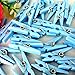 Adorox (Blue (48 Pieces) Small Clothes Pins Baby Shower Clothespin Favors Pink Girl Blue Boy Party Game