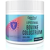 Liposomal Bovine Colostrum Powder Supplement 100% Pure Colostrum, 1500% Higher Bioavailability for Immune and Gut Health (60 Servings)