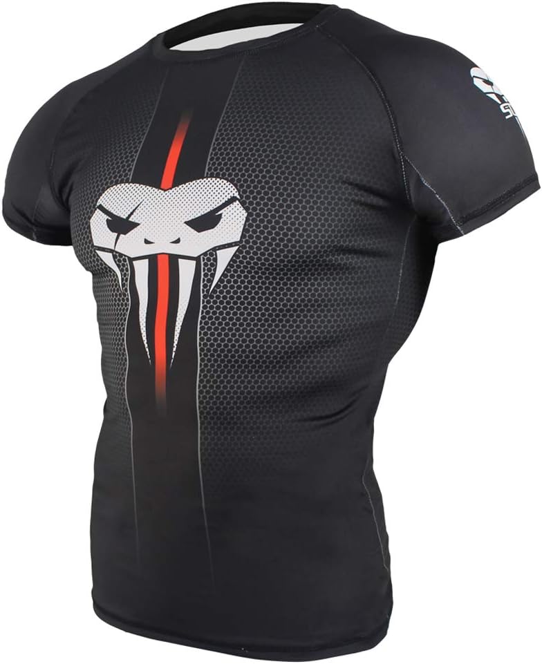 Mens Compression Tops MMA Sports Training Short Sleeve Fitness Shirt