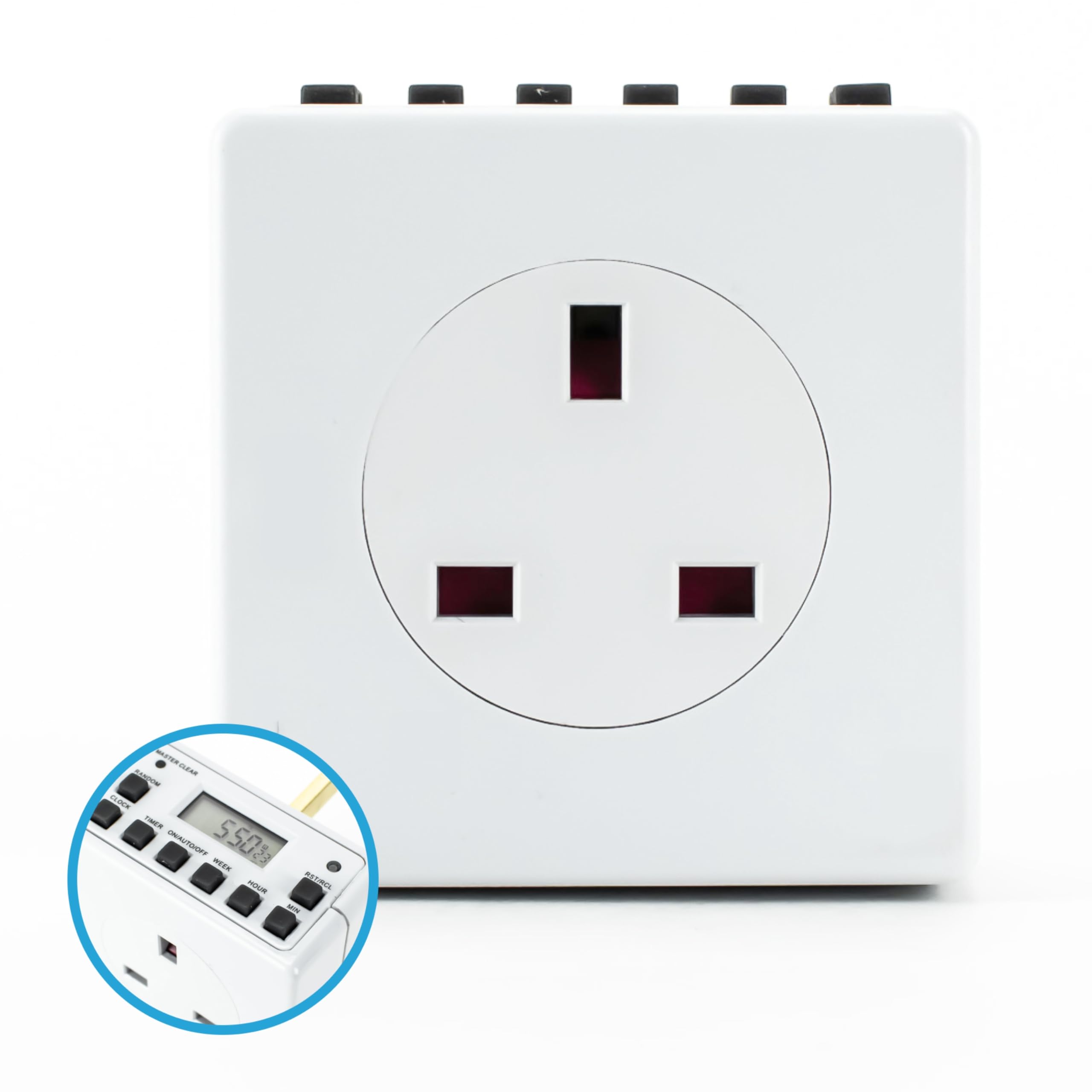 STATUS Timer Switch | 7 Day Digital Timer Light Switch | White UK Plug | S7DDT2