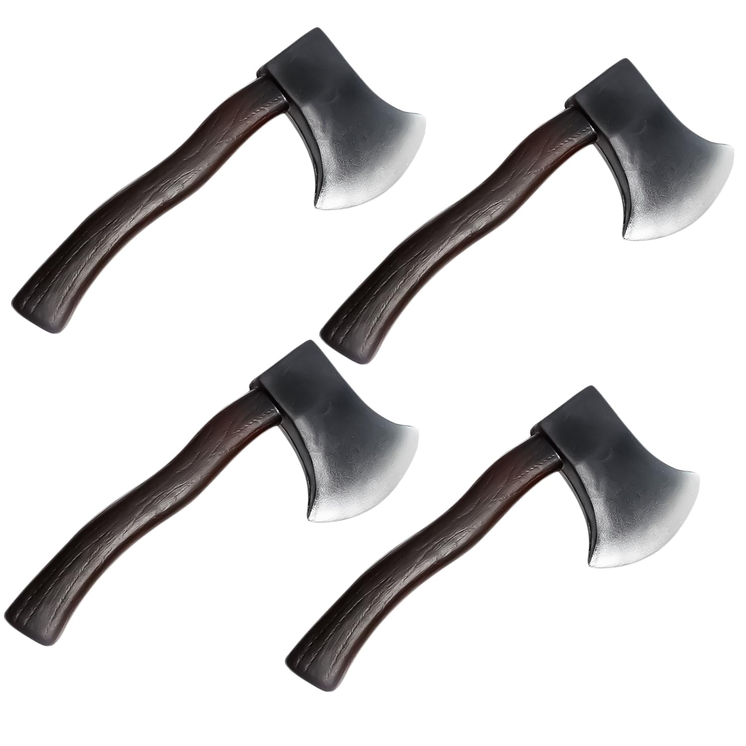 Lezevn 4pcs Axe Prop Realistic Black Small Axe Toy Fake Axe Hatchet Prop Toy for Halloween and Fancy Dress Prop