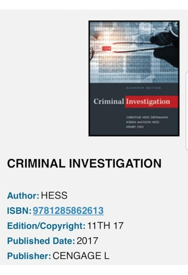 Amazon.com: Criminal Investigation (MindTap Course List