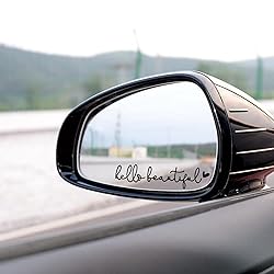 3x Hello Beautiful Rearview Mirror Decal, Vanity