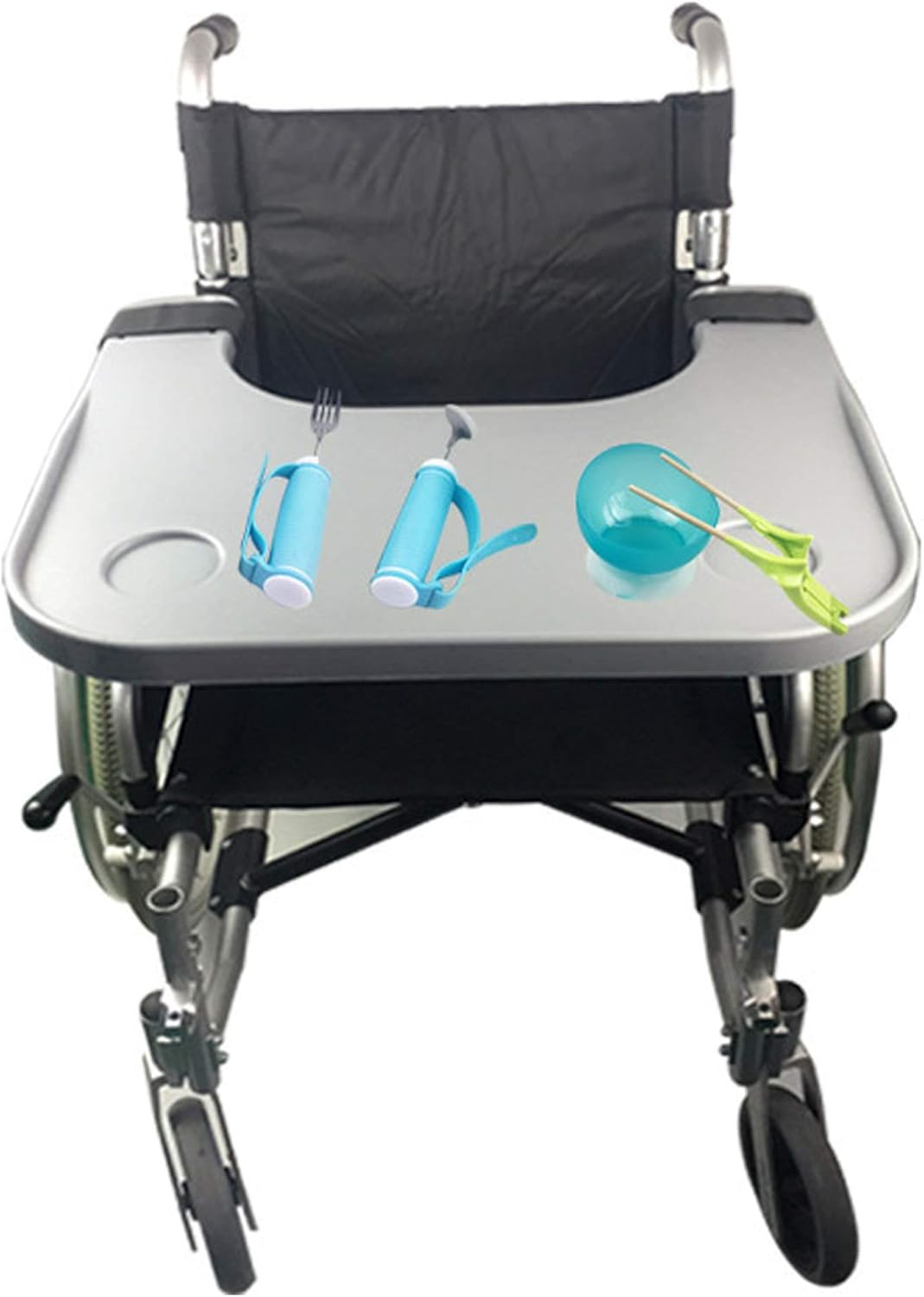 Wheelchair Tray Table with Cup Holder, Removable Wheelchair Lap Tray, Medical Portable Wheelchair Desk Accessories for Eating, Reading, Resting: Health & Personal Care