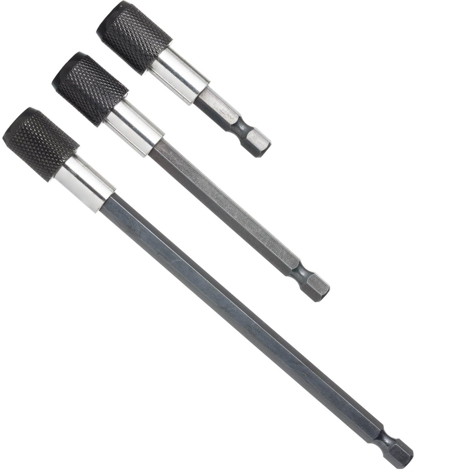 YoiYee Magnetic Bit Holder Extension Set, 3 Pieces (6cm, 10cm, 15cm), Universal 1/4-inch Hex Shank, Quick Release, Heavy Duty, Magnetic Tip, Screwdriver Bit Holder