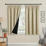 PONY DANCE 100% Blackout Thermal Curtain 52x54 Biscotti Beige 2 Panels