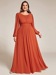 Ever-Pretty Women's Round Neck Long Lantern Sleeves