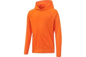 Poekuao Boys Rash Guard Long Sleeve Hoodie Swim Shirt with Pocket Youth Kids UPF 50+ Sun Protection Fishing Shirts Thumb Hole