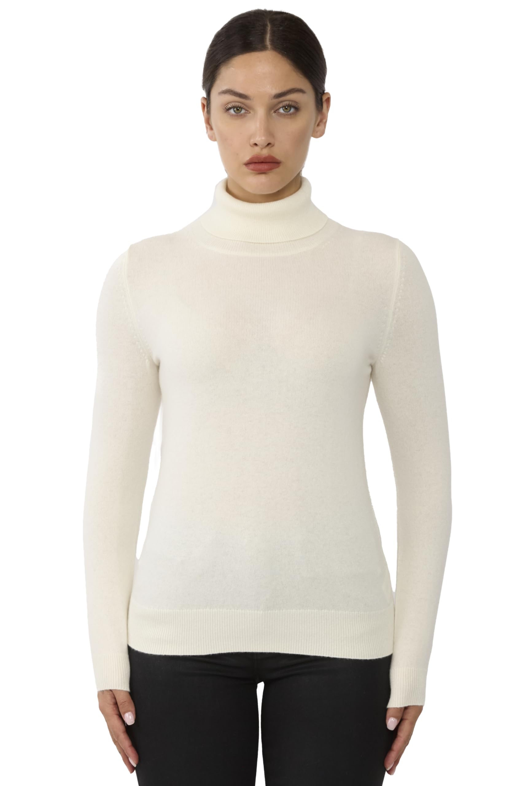 JENNIE LIU Women's 100% Pure Cashmere Long Sleeve