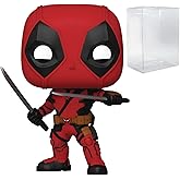 POP Marvel: Deadpool & Wolverine Movie - Deadpool Funko Vinyl Figure (Bundled with Compatible Box Protector Case), Multicolor, 3.75 inches