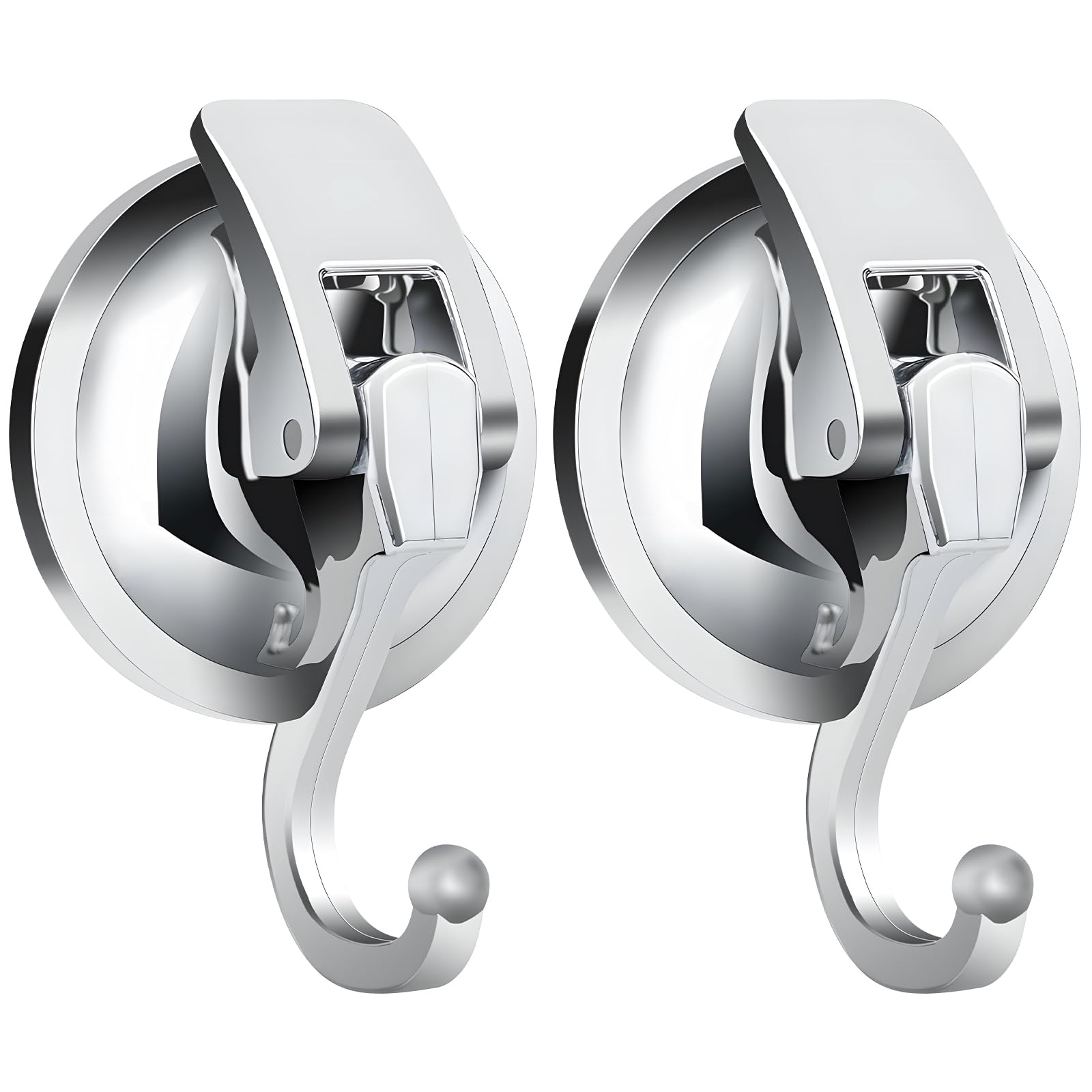 KingYH 2 Pack Suction Hooks Bathroom Vacuum Suction Cup Hook No Drilling Waterproof Sucker Hook Heavy Duty Wall Hanger for Kitchen Bathroom Hanging Towel Shower Robe
