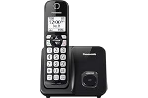 PANASONIC KX-TGD510B Expandable Cordless Phone with Call Block - 1 Handset, Black, 7.20in. x 5.40in. x 4.80in.