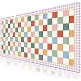 NXZGO Desk Pad for Keyboard and Mouse, Large Mouse Pad for Desk, Non-Slip Keyboard Mat, Computer Mats for Desk, Cute Desk Pad with Stitched Edges for Office, Gaming I Multicolored Plaid