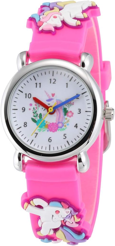 Jewtme Kids Time Teacher Watches 3D Cute Cartoon Silicone Children Toddler Butterfly Wrist Watches for Ages 3-10 Boys Girls Little Child