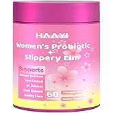HAAYI Womens Probiotic Slippery Elm,Pineapple Gummies for Women ph Balance & Immune System,Vaginal Probiotic Gummies,Suagr-Free,Veagn,Slippery Elm for Women,60 Gummies
