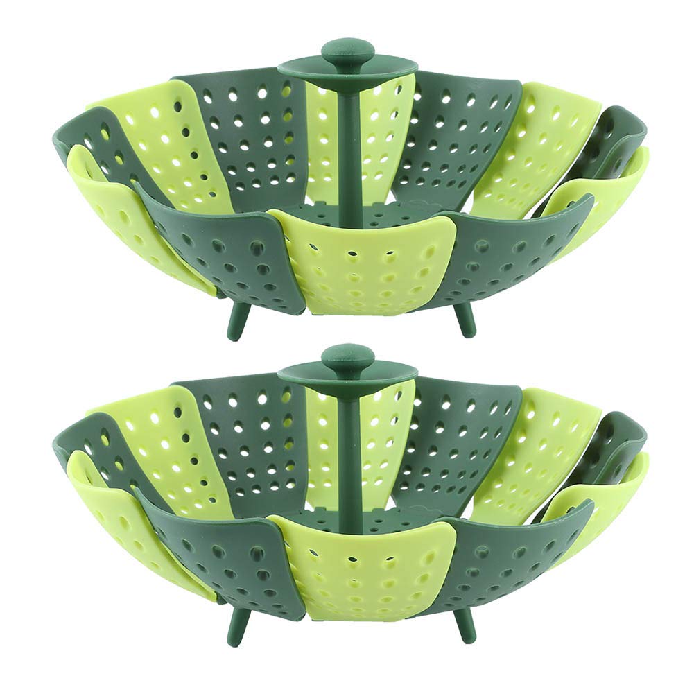 Photo 1 of 2pcs Foldable Steamer Basket,Food Steamer,Vegetable Steaming Basket For Pot,Instant Pot Steamer Basket High Temperature Resistant Cooker Dish Steamer Basket For Steaming Fruit