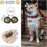 Leikedun 4 Set Vintage Small Dog Cat Bells Silver Metal Pendant Rings view 2
