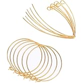 Hollosport 14k Genuine Gold Plated Earring Hooks for Jewelry Making,12Pcs Hypoallergenic Ear Wires for DIY Dangle Earrings