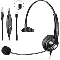 For Kids EMAIKER One Ear USB Type C Headset With Noise Cancelling