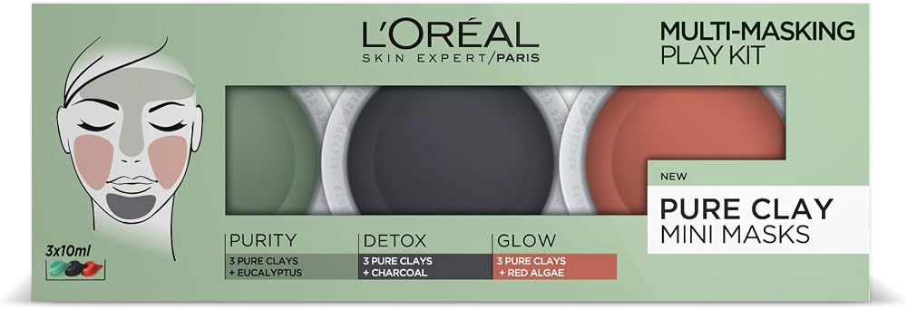 L'Oreal Paris 3 Pure Clays Multi-Masking Face Mask Play Kit 3 x 10ml