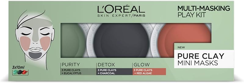 L'Oreal Paris 3 Pure Clays Multi-Masking Face Mask Play Kit 3 x 10ml