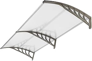 ANTSKU 80"x40" Window Door Awning Canopy, Polycarbonate Cover Entry Door Outdoor Window Awning Exterior, UPF 50+, Front Door Overhang Awning for Sun Shutter, UV, Rain and Snow Protection, Hollow Sheet