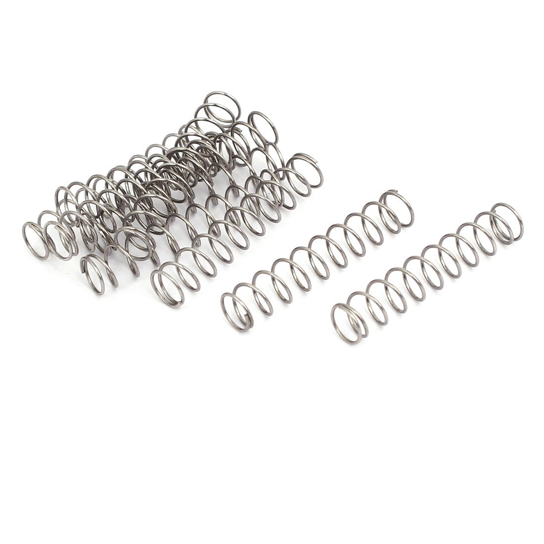 sourcingmap 0.5mmx6mmx30mm 304 Stainless Steel Compression Springs Silver Tone 10pcs