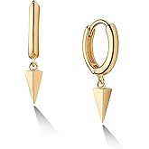 FETTERO Gold Hoop Earrings 14K Glod Plated Lightweight Huggie Hoops Dangle Snake Lock Love Heart Earrings for Women Hypoallergenic Earrings Dainty Wear