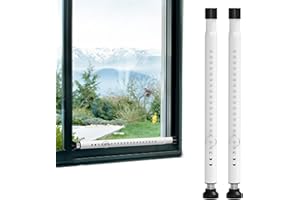 SEMPICAD Window Security Bar, 2-in-1 Adjustable 17.9 to 51 Inch Slidingdoor Security Bar Security Bar for Home Pet Children Women Security Balcony Sliding Door Patio Door Security Apartment Window 2pack White