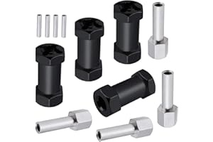 4-Pack HobbyPark RC Wheel Spacers 12mm Hex Drive Hubs Combiner Coupler Aluminum 25mm Offset Extension for 1/10 RC Crawler Car Parts (Black)