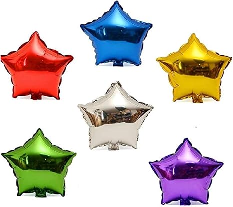 Amazon ノーブランド品 星形 アルミバルーン 6色セット 45 5cm アルミ風船 風船 バルーン おもちゃ