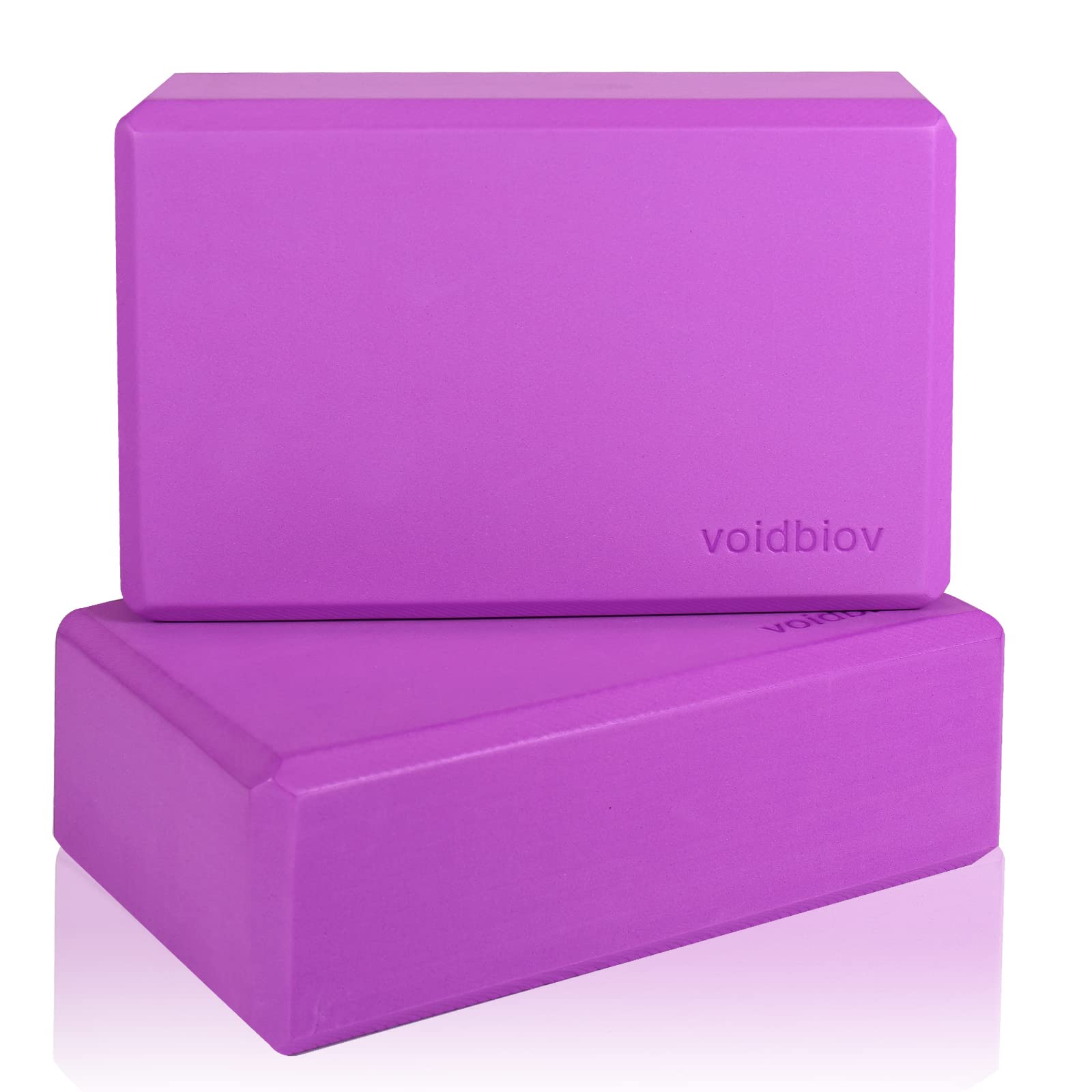 voidbiov High Density Eva Foam Yoga Blocks set, Eco- Friendly Yoga Bricks 9"x 6"x 3" x 2 Pack,Ideal for Yoga Pilates Provides Stability Balance And support, Great for Workout, fitness& Gym (Purple)