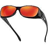 DUCO Polarized Wraparound Fitover Glasses Wear Over Sunglasses for Men Women UV Protection Sun Glasses 8954